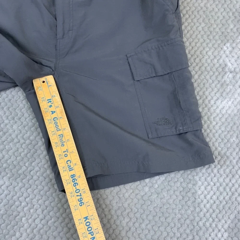 The North Face Mens Gray Nylon Cargo Shorts Elastic Waist Hiking Outdoor Large